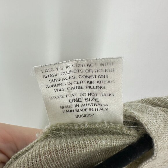 Scanlan Theodore Wool Blend Lightweight Semi Sheer Knit Long Sleeve Top Tan OS - Picture 9 of 10